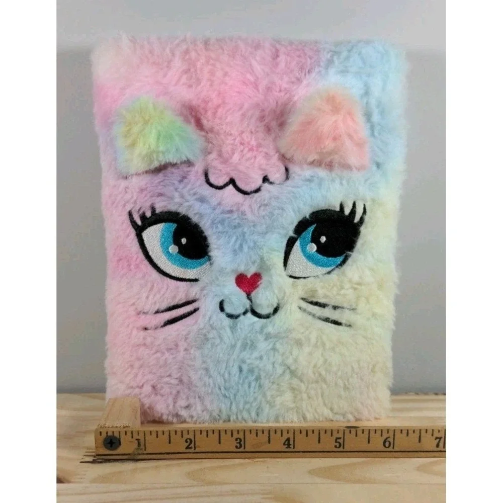 Multicolor Fuzzy Cat Journal – New With Tags – 80 Pages – 8 x 6